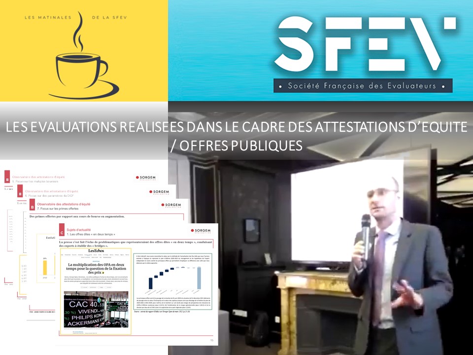 Matinale « Les évaluations réalisées dans le cadre des attestations d&rsquo;équité / offres publiques »
