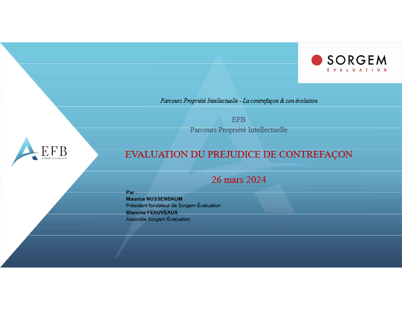 Intervention de Sorgem Evaluation à l’Ecole de Formation professionnelle des Barreaux